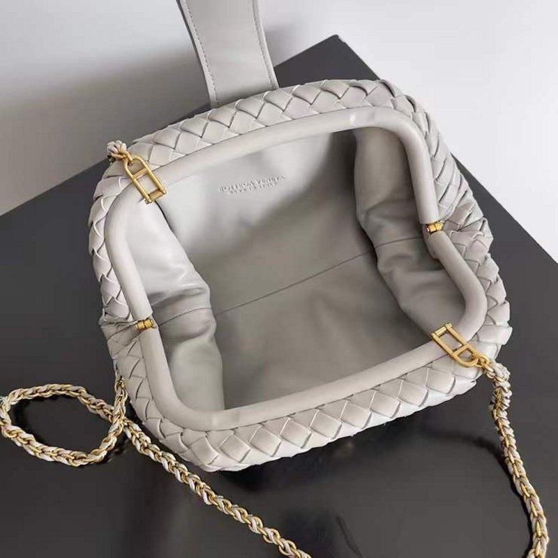 Bottega Veneta Lauren 1980 Teen Chain Bag in Intrecciato Leather BGDC0012