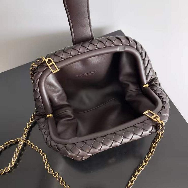 Bottega Veneta Lauren 1980 Teen Chain Bag in Intrecciato Leather BGDC0013