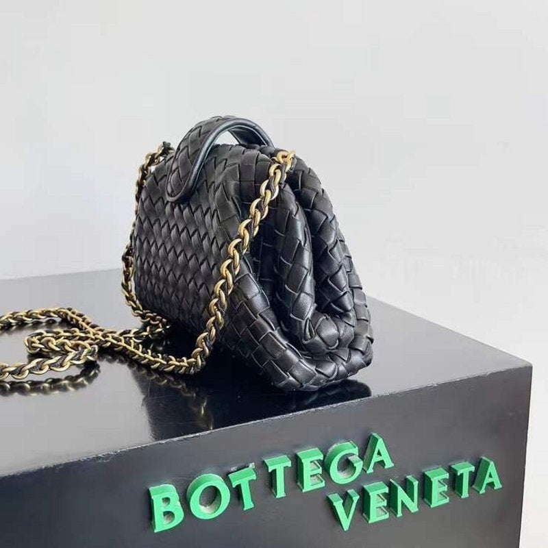 Bottega Veneta Lauren 1980 Teen Chain Bag in Intrecciato Leather BGDC0015