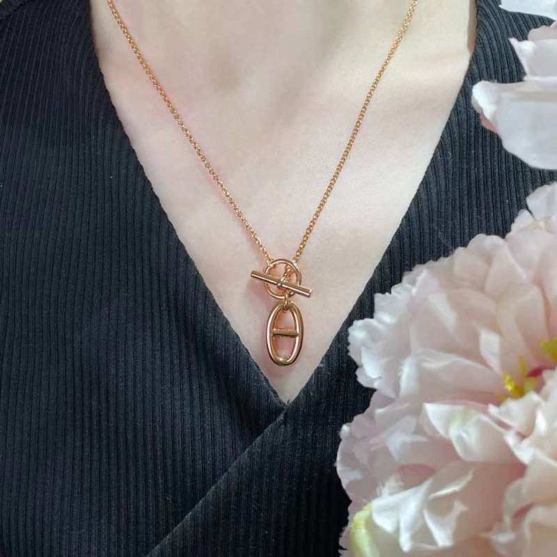 Hermes Farandole Pig Nose Necklace JWLH0043