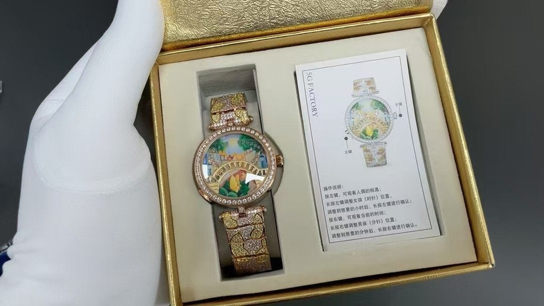 Van Cleef and Arpels Four Seasons Lovers Bridge Wrist Watch WTJN25243