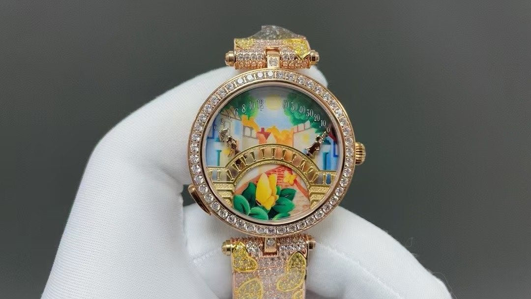 Van Cleef and Arpels Four Seasons Lovers Bridge Wrist Watch WTJN25243