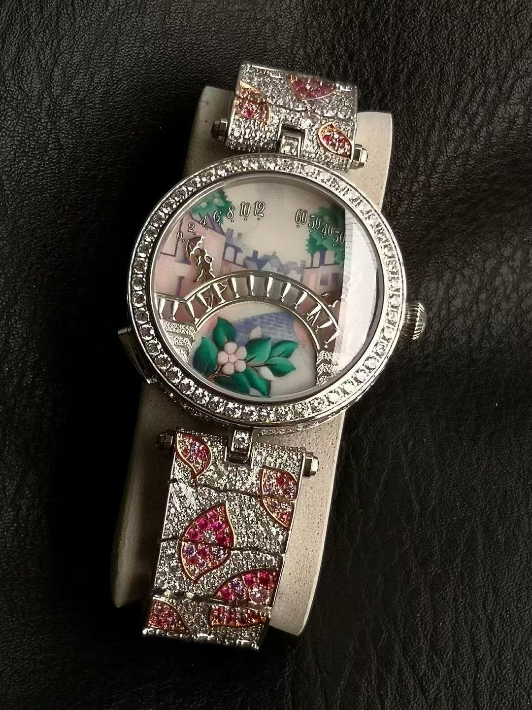 Van Cleef and Arpels Four Seasons Lovers Bridge Wrist Watch WTJN25249