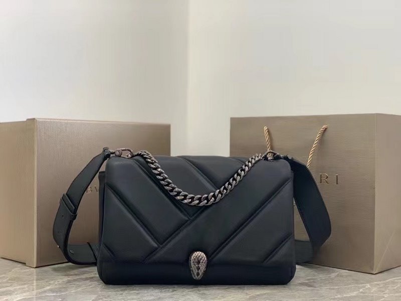 Bvlgari Black Serpenti Cabocho Shoulder Bag BVGR00337