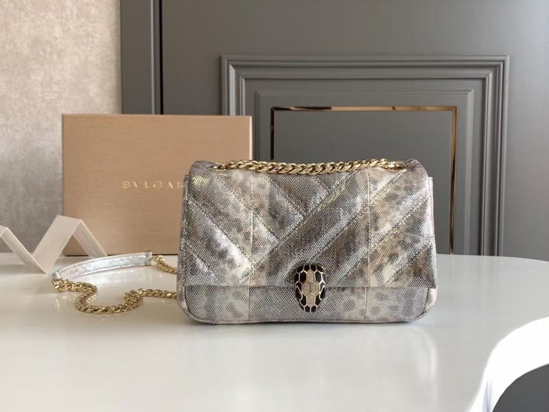 Bvlgari Brown Serpenti Cabocho Shoulder Bag BVGR00345