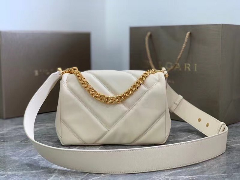 Bvlgari White Serpenti Cabocho Shoulder Bag BVGR00339
