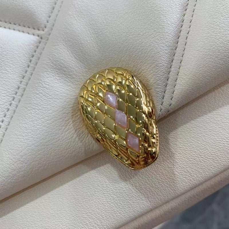 Bvlgari White Serpenti Cabocho Shoulder Bag BVGR00339
