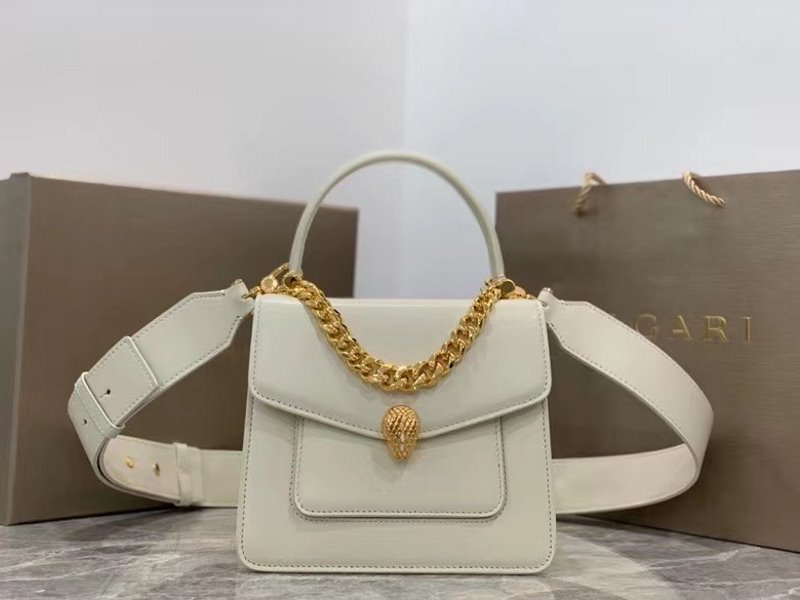 Bvlgari White Serpenti Forever Shoulder Bag BVGR00331