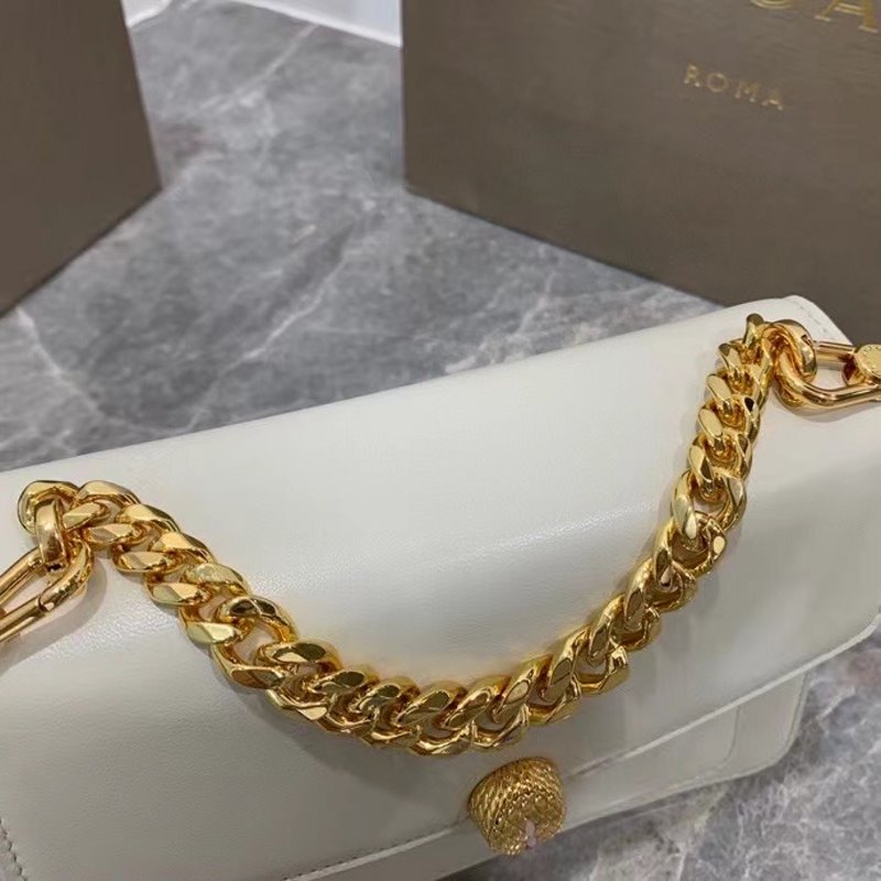 Bvlgari White Serpenti Forever Shoulder Bag BVGR00333