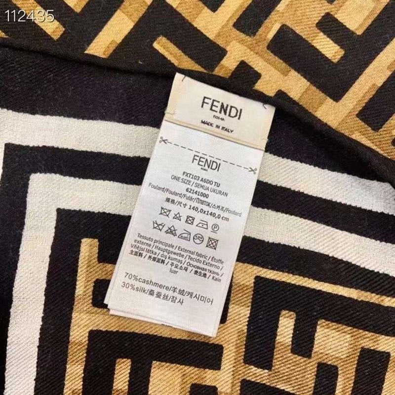 Fendi Wool Cashmere Square Scarf SS001038