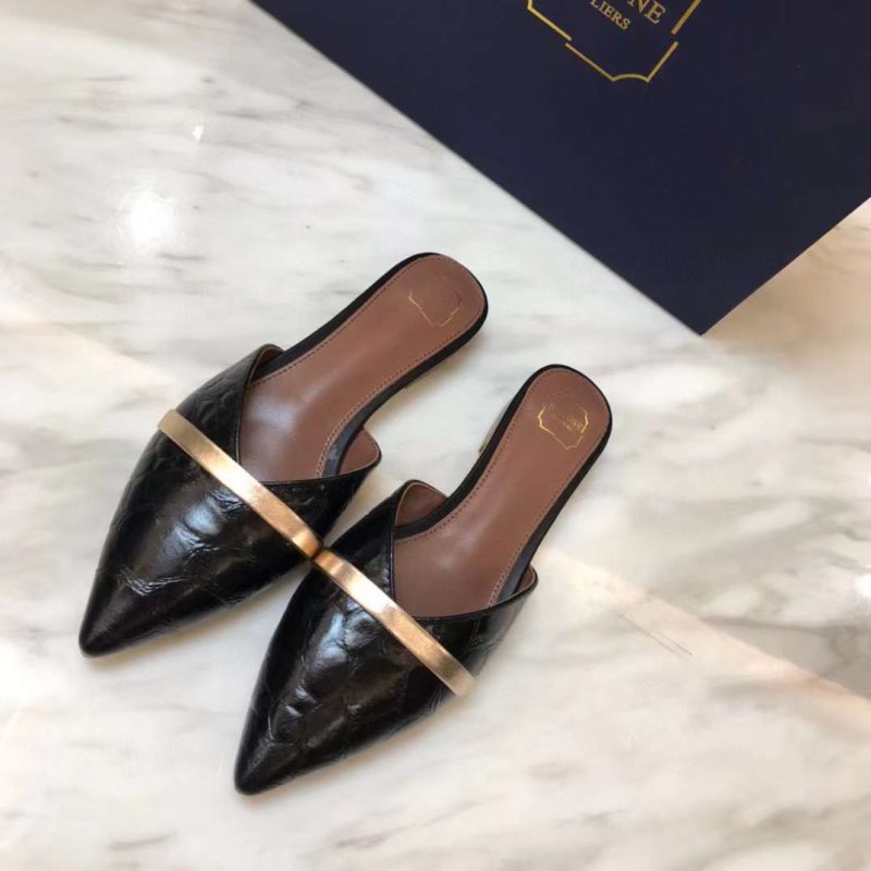 サンダル・ミュール Malone Souliers Malone Souliers Flat shoes Jean Flat Black Leather | Malone Souliers