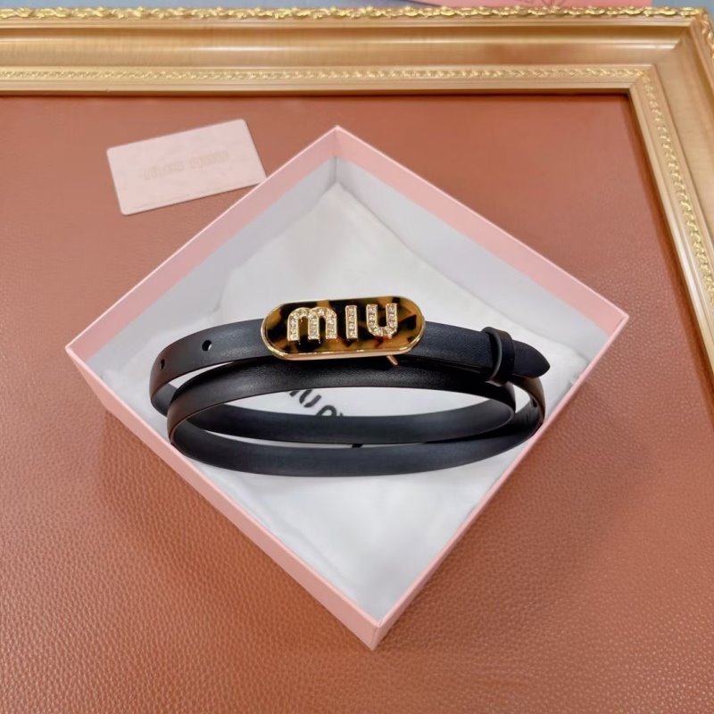 Miu Miu Black Leather Belt WLB01180
