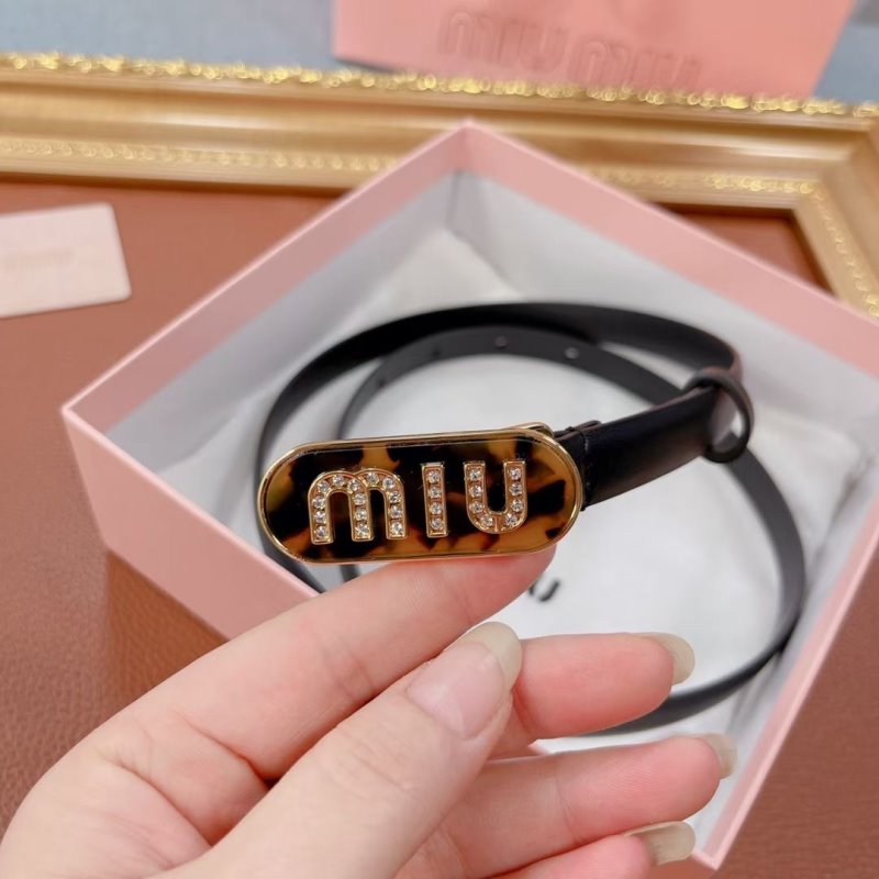 Miu Miu Black Leather Belt WLB01180