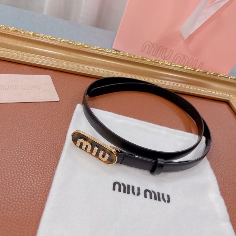 Miu Miu Black Leather Belt WLB01180