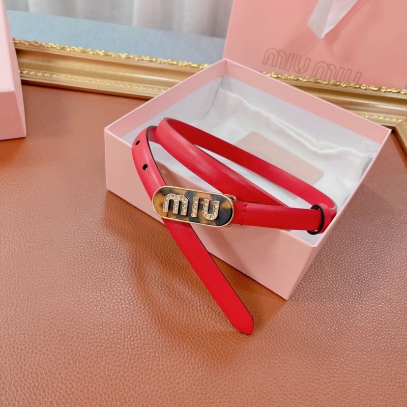 Miu Miu Red Leather Belt WLB01182