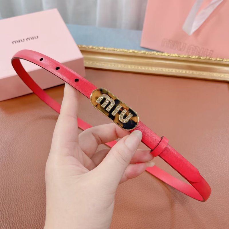 Miu Miu Red Leather Belt WLB01182