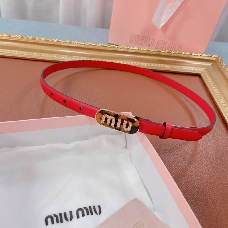Miu Miu Red Leather Belt WLB01182