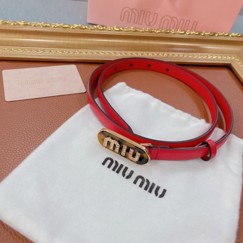 Miu Miu Red Leather Belt WLB01182