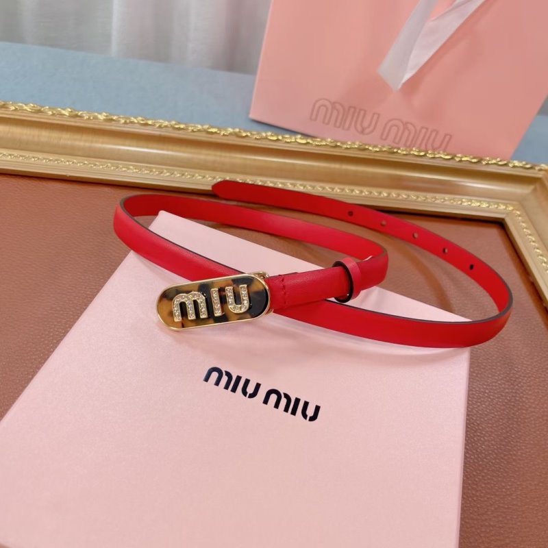 Miu Miu Red Leather Belt WLB01182