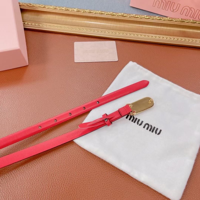 Miu Miu Red Leather Belt WLB01182