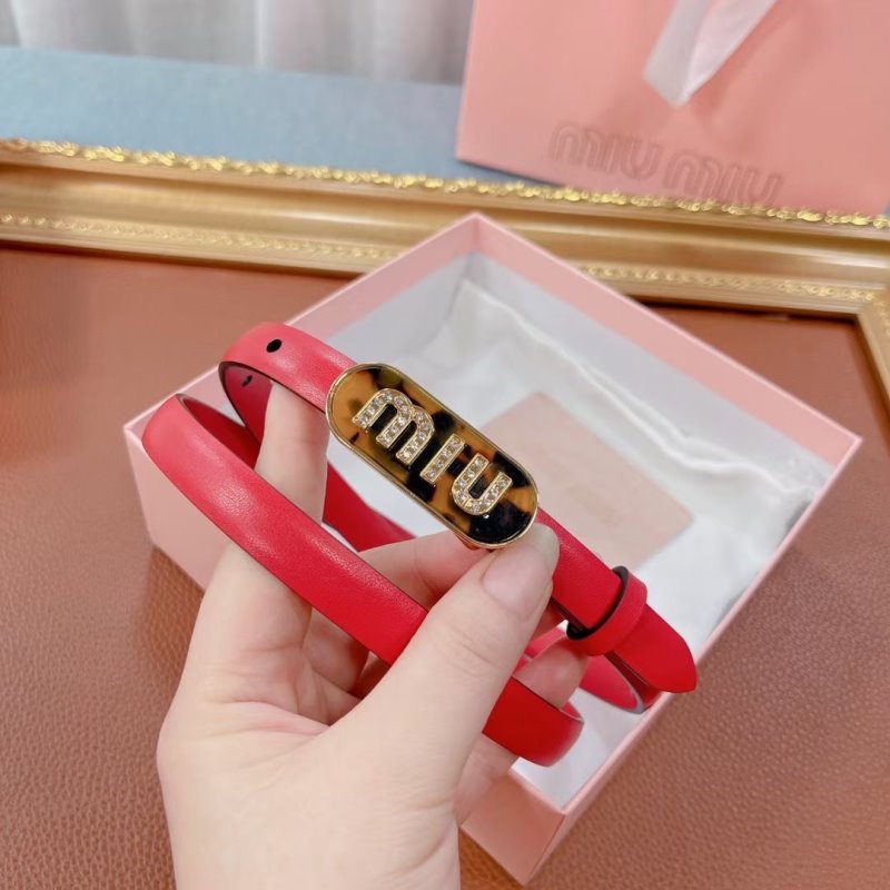 Miu Miu Red Leather Belt WLB01182