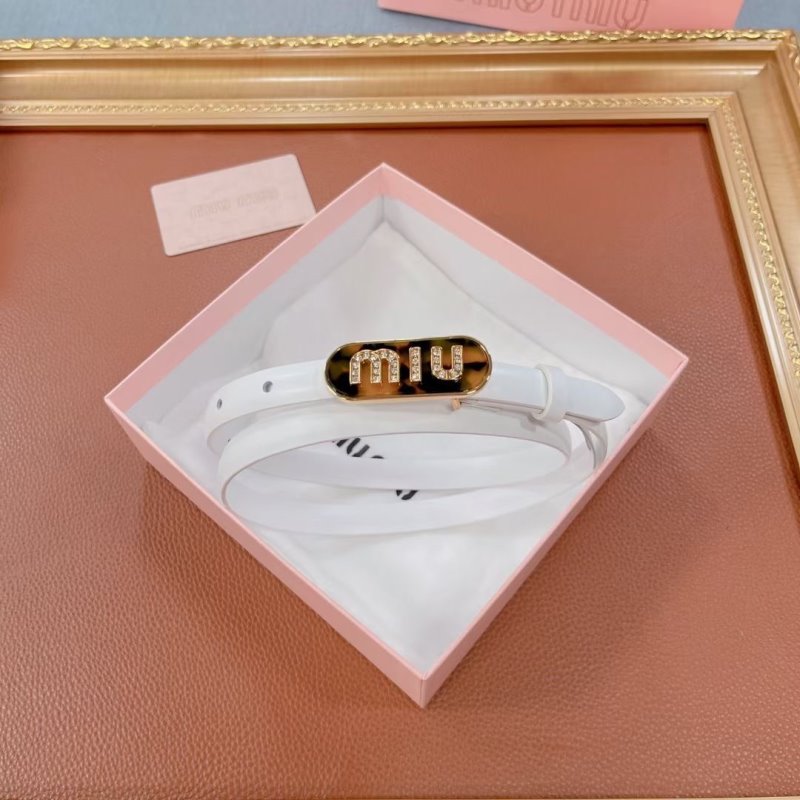 Miu Miu White Leather Belt WLB01181