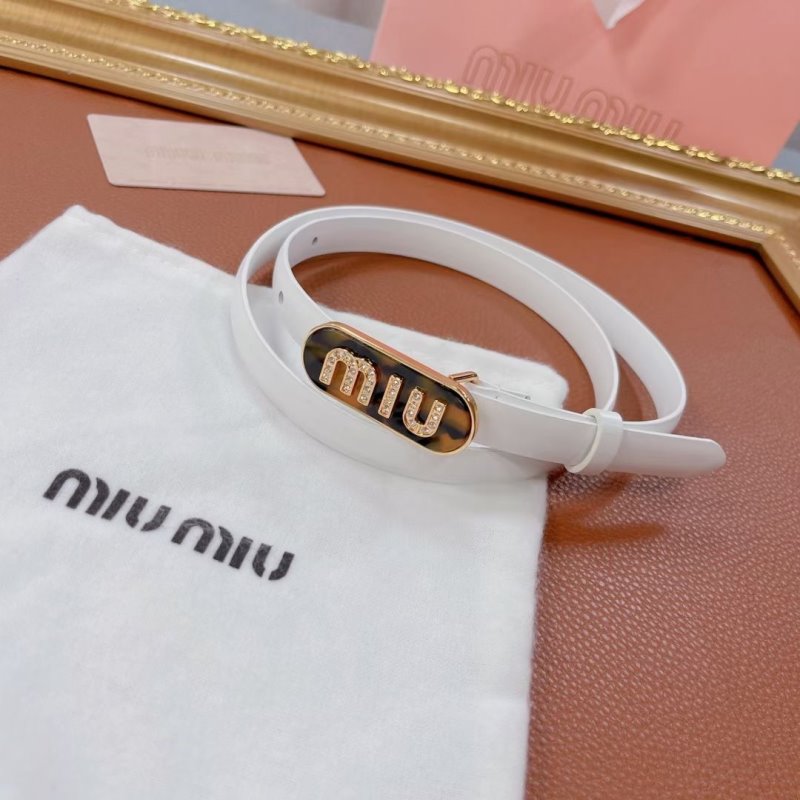Miu Miu White Leather Belt WLB01181