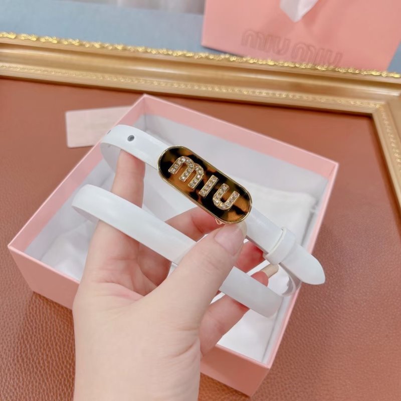 Miu Miu White Leather Belt WLB01181