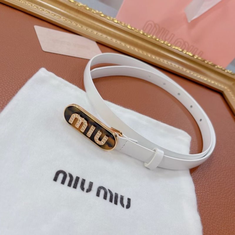 Miu Miu White Leather Belt WLB01181