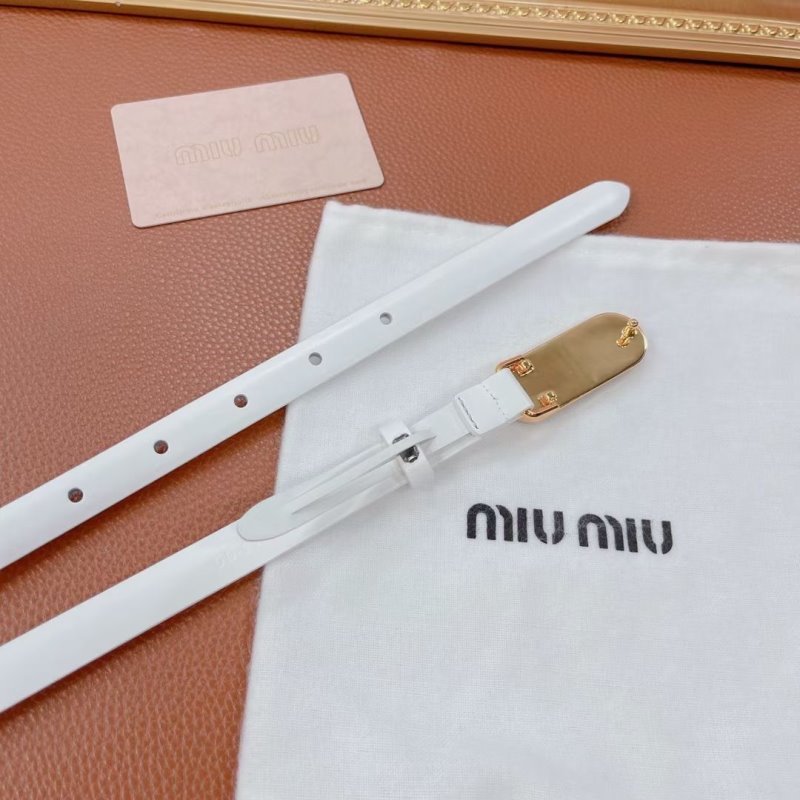 Miu Miu White Leather Belt WLB01181