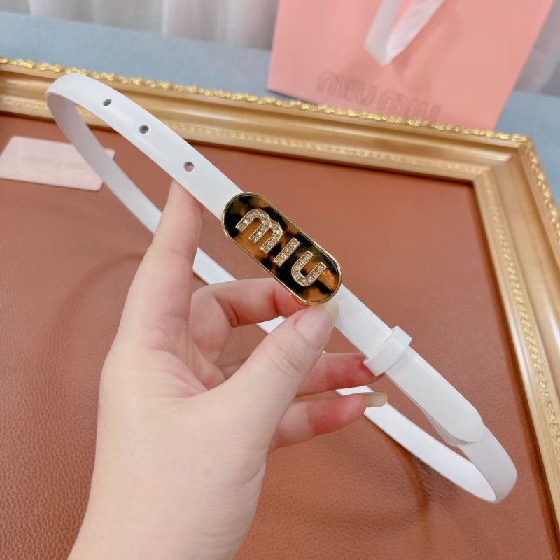 Miu Miu White Leather Belt WLB01181