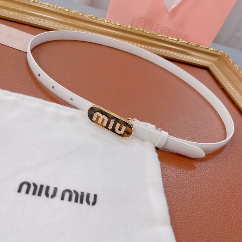 Miu Miu White Leather Belt WLB01181