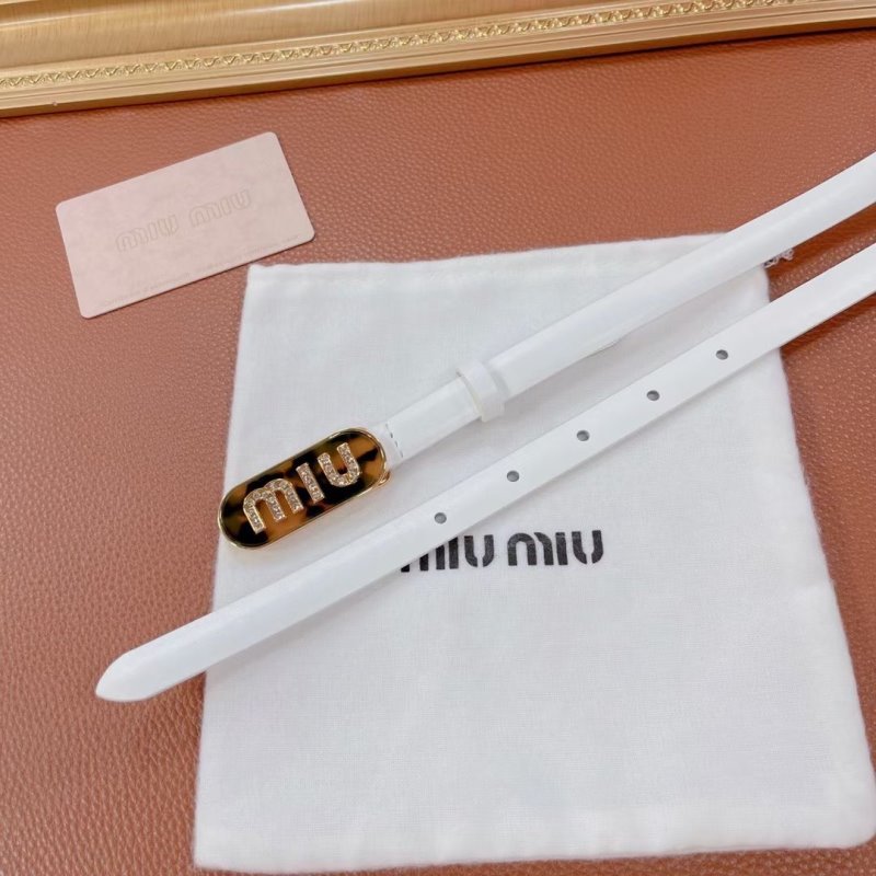 Miu Miu White Leather Belt WLB01181