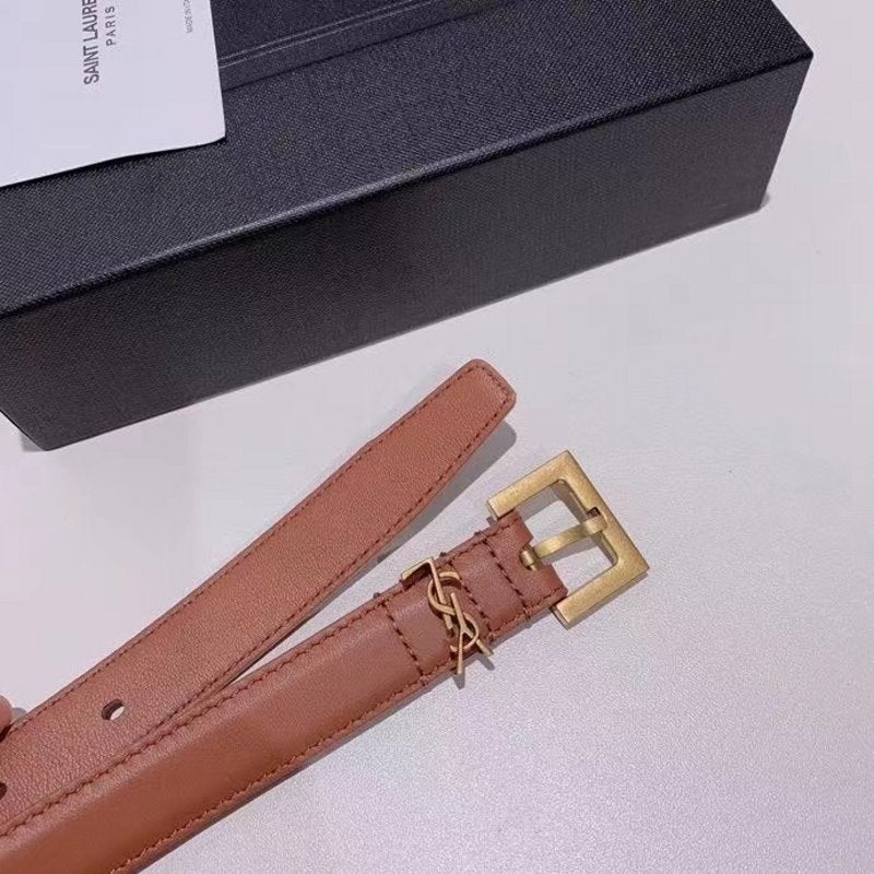 Saint Laurent Brown Leather Belt WLB01258