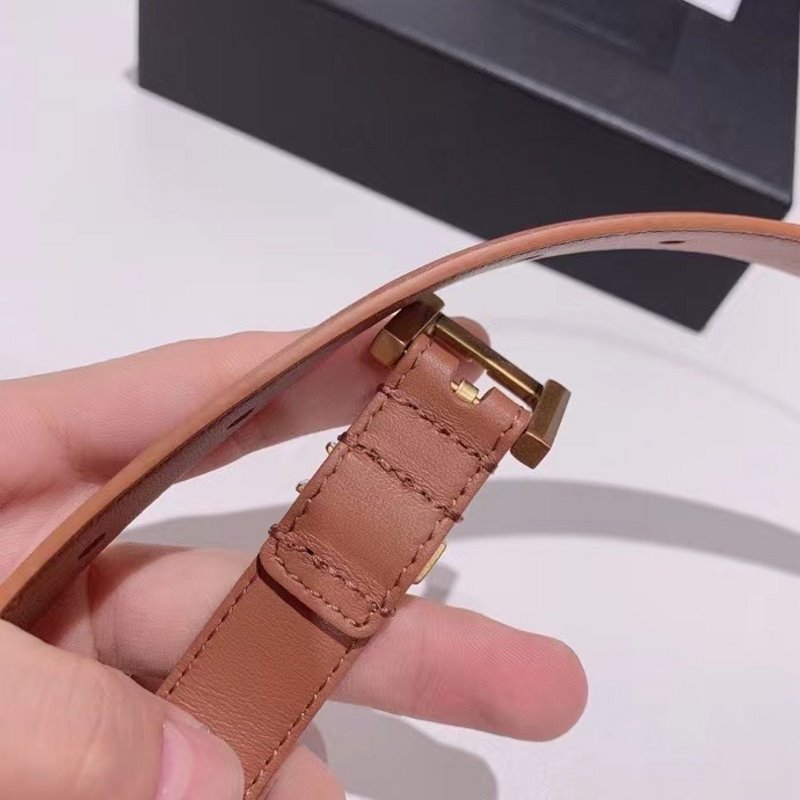 Saint Laurent Brown Leather Belt WLB01258