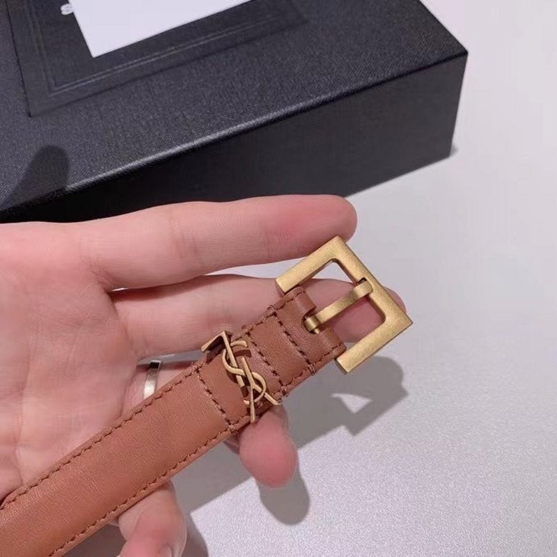 Saint Laurent Brown Leather Belt WLB01258