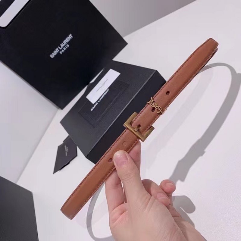 Saint Laurent Brown Leather Belt WLB01258