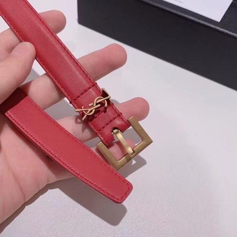 Saint Laurent Red Leather Belt WLB01257