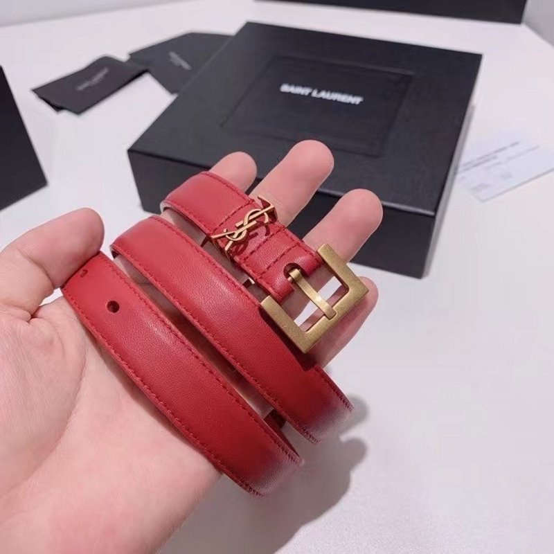 Saint Laurent Red Leather Belt WLB01257