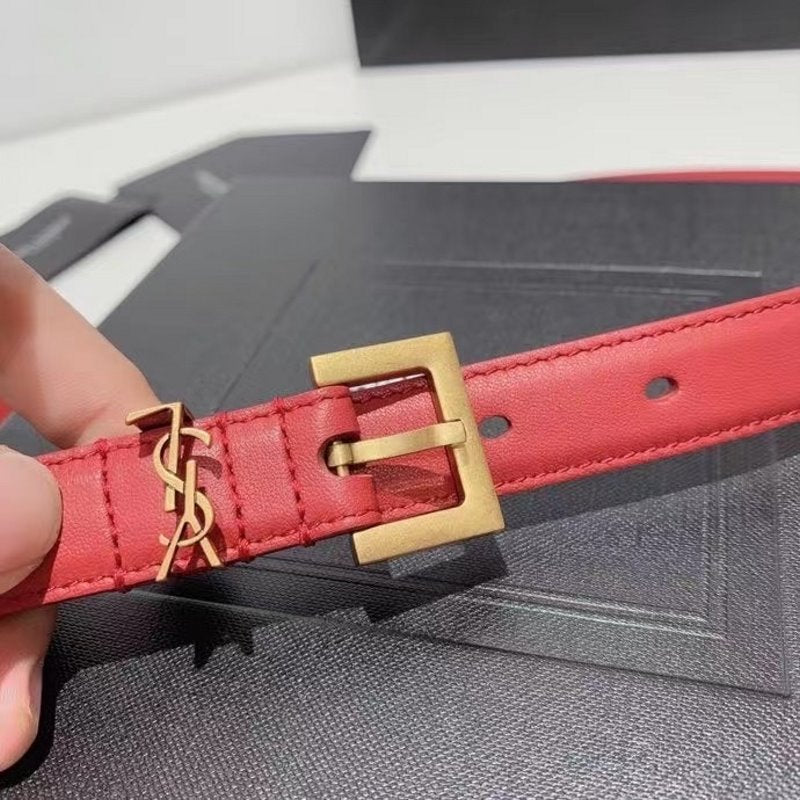 Saint Laurent Red Leather Belt WLB01257