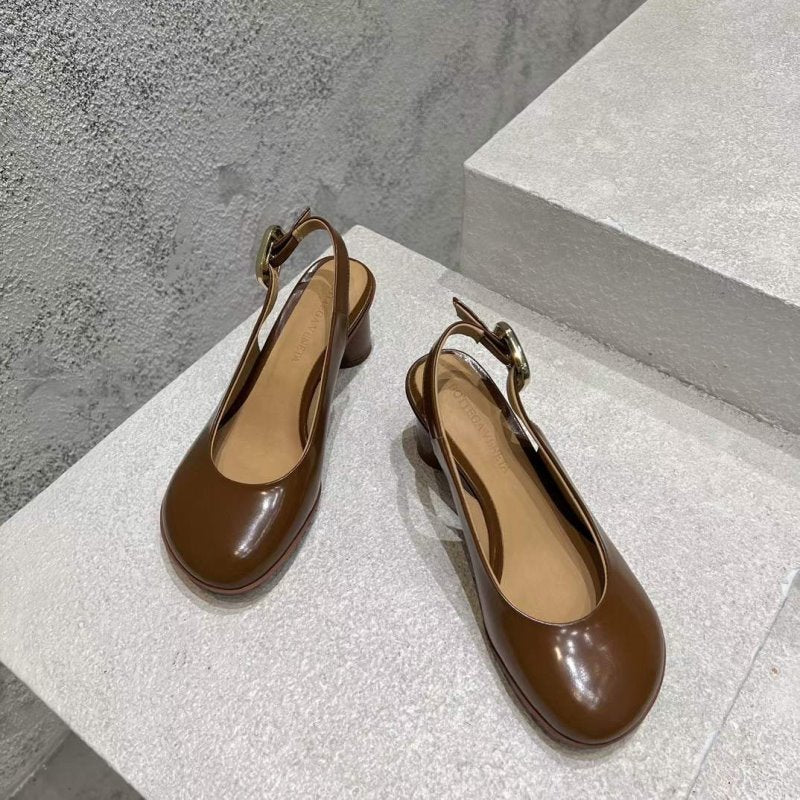 Bottega Veneta Round Head Heeled Sandals SH010022