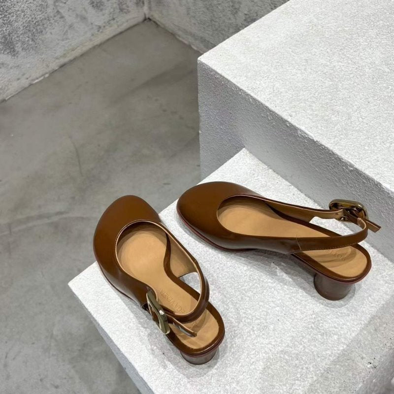 Bottega Veneta Round Head Heeled Sandals SH010022