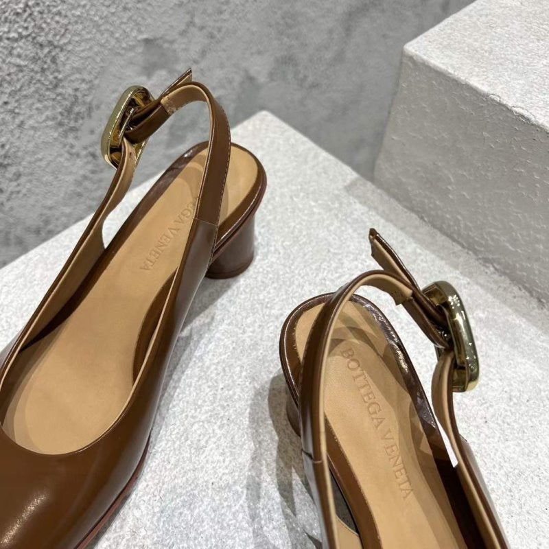 Bottega Veneta Round Head Heeled Sandals SH010022