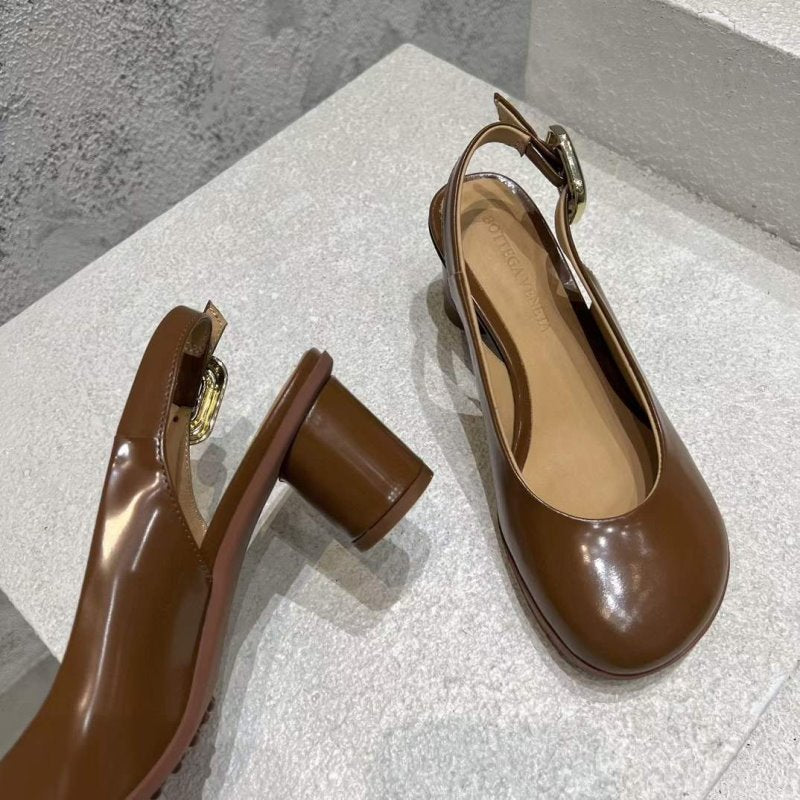 Bottega Veneta Round Head Heeled Sandals SH010022