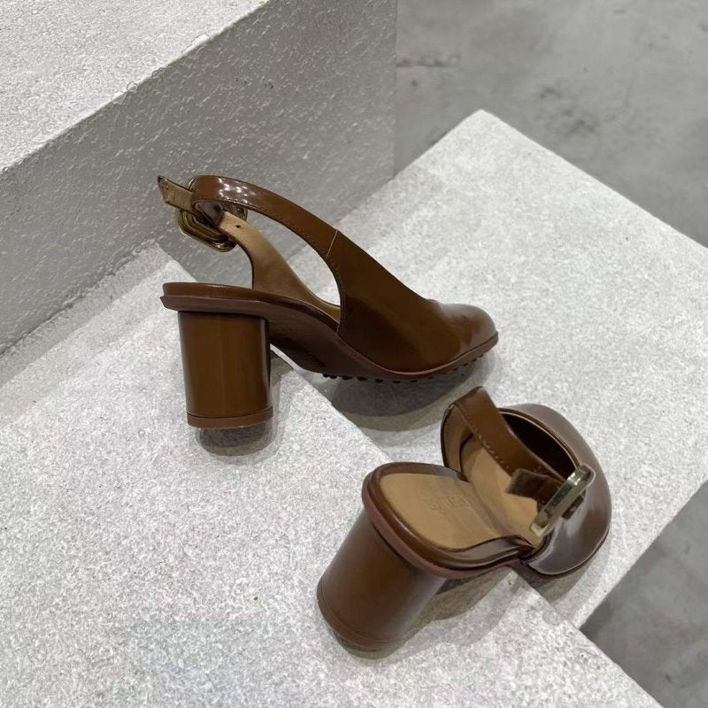 Bottega Veneta Round Head Heeled Sandals SH010022