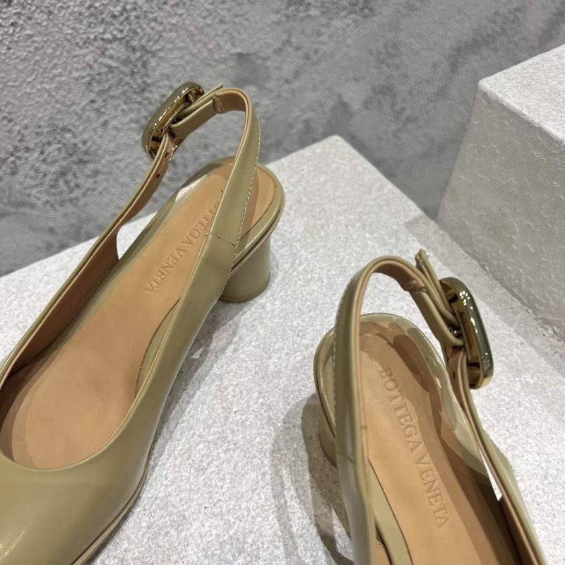 Bottega Veneta Round Head Heeled Sandals SH010023
