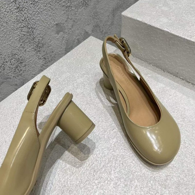Bottega Veneta Round Head Heeled Sandals SH010023