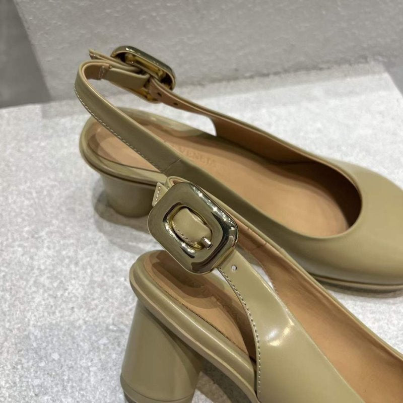 Bottega Veneta Round Head Heeled Sandals SH010023