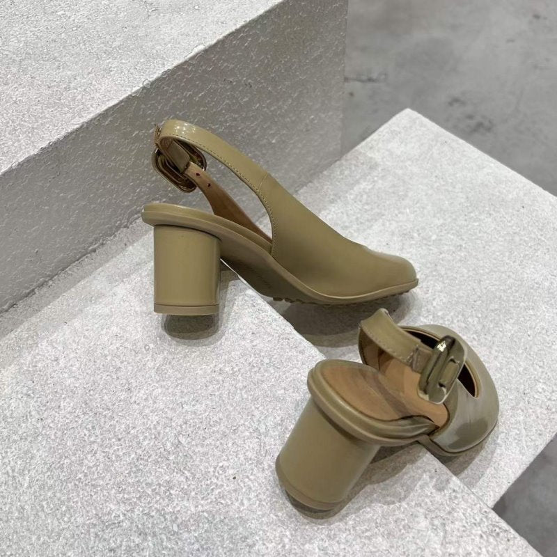 Bottega Veneta Round Head Heeled Sandals SH010023