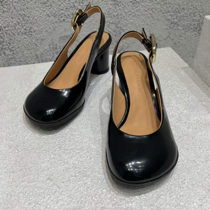 Bottega Veneta Round Head Heeled Sandals SH010024